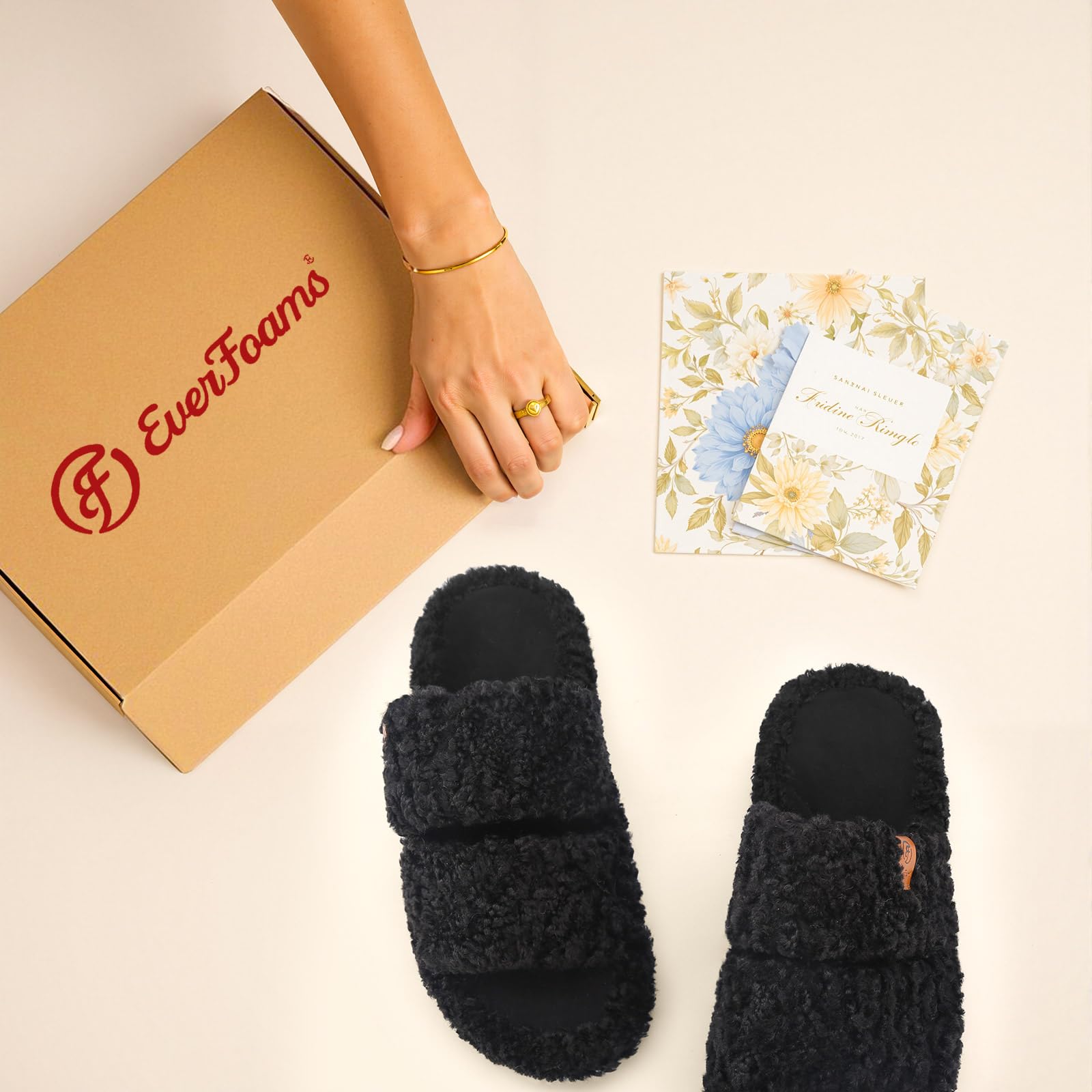 Pantuflas EverFoams – mujer, punta abierta