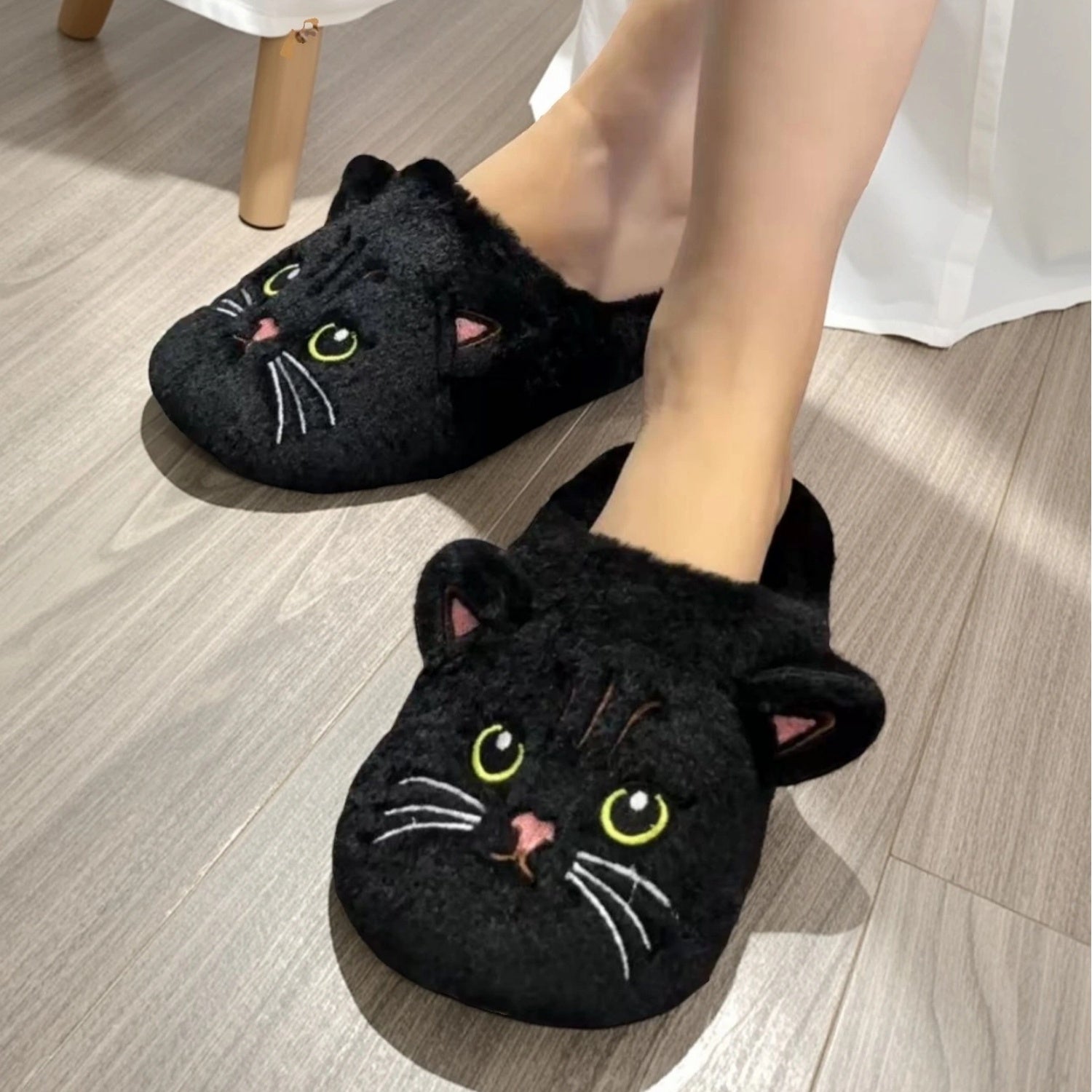 Pantuflas de Gato Acolchadas para Mujeres y Hombres  Zapatos Clidos Invernales con Diseo Adorable del Rostro Felino Forro Suave Peludo  Sola Antideslizante Pantuflas Acogedoras Felineo para el Dormitorio o la Saln  Regalo Ideal Para Amantes De los