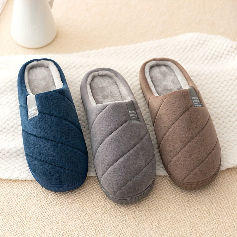 Zapatillas cmodas y casuales para hombre de color slido con pelaje antideslizantes suaves y clidas con forro polar ideales para dormitorios de casa adecuadas para hombres y mujeres