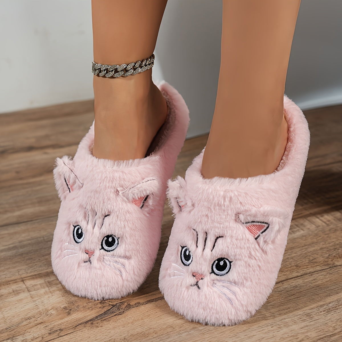 Pantuflas de Gato Cmodas sin Cordones  Zapatillas Suaves de Felpa para Interior Ideales para Parejas Diseo de Dibujos Animados Adorable con Caritas de Gato Calidez Invernal Negro y Gris Perfectas para OtooInvierno Zapatillas Caseras Acogedoras 
